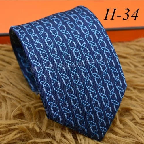 2024 new H Family 100% Silk Tie Creative Stripe Gift for Work Wedding 8cm Suit Accessories necktie  bowties  collared shirt