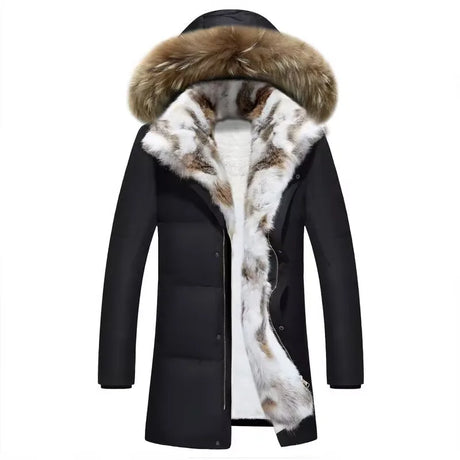 Snow Wear Winter Coat Men Jacket for Men's Warm Fur lining Clothes Warm Parka Real Fur Windbreaker Winter Hooded Down Jacket