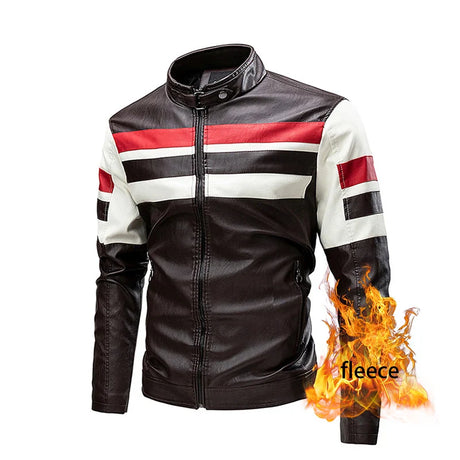 Men's Motorcycle Leather Jacket 2022 Brand New Casual Warm Fleece Biker Bomber PU Jacket Male Windproof Winter Vintage Overcoat