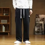 Autumn Sweatpants Men Casual Track Pant Male Multi-Pockets Drawstring Cotton Loose Straight Trousers Large Size 6XL 7XL 8XL 2023