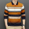 New Men's Casual Long Sleeve Polo Shirt Fashion Solid Color Top