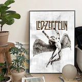 Band L-Led Z-Zeppelin Wallpaper Poster Kraft Club Bar Paper Vintage Poster Wall Art Painting Bedroom Study Stickers