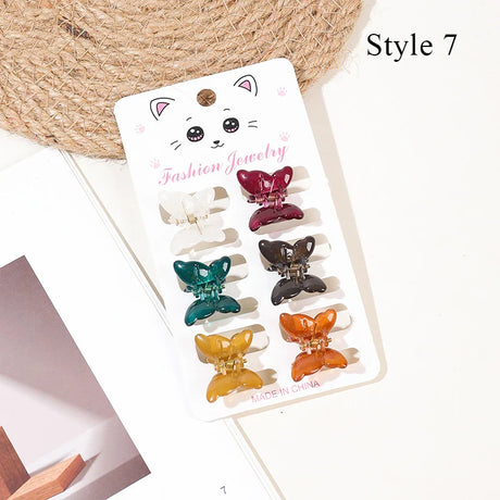 Hair Accessories For Women 6Pcs/Set Mini Crab Hair Clip Acrylic Hair Clips Hairpins Color Bangs Side Clips Popular Hair Catches