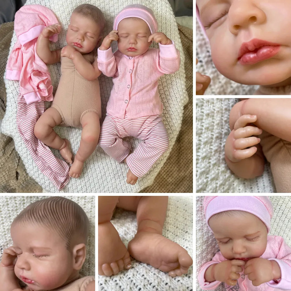 20Inch Lifelike Already Painted Reborn Dolls LouLou 3D Skin Realistic Baby Alive Newborn Dolls Toy Figure Kids Girl Gift