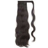 Synthetic Ponytail Hair Extension Natural Hairpiece Clip In Wrap Around Pony Heat Resistant Black Burgundy Hairstyle