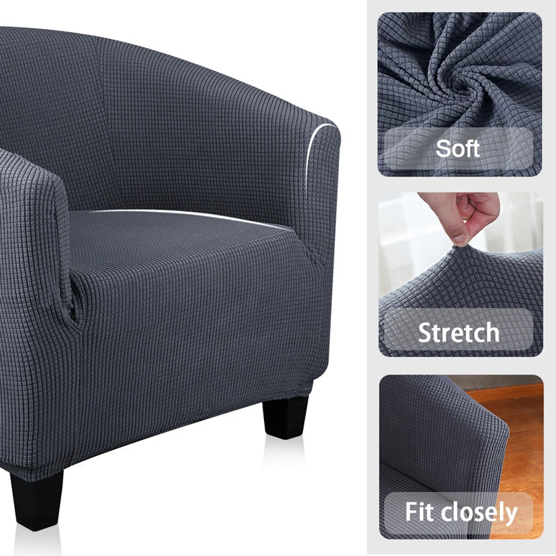 Elastic Jacquard Cover For Tub Chair Living Room 1 Seat Sofa Slipcover Single Seater Furniture Couch Washable Armchair Cover