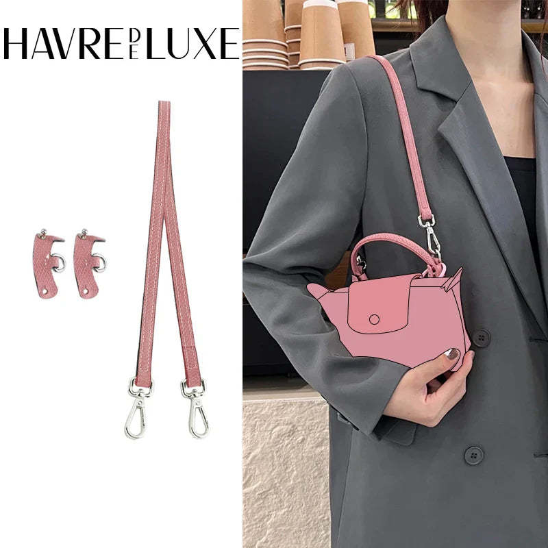 HAVREDELUXE Bag Strap For Longchamp Mini Bag Free Punching Modification Transformation Accessories for Mini Bag Shoulder Strap