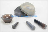 1set Lab Inner Diameter 30mm To 130mm Natural Agate Mortar and Pestle A-GRADE for Chemistry Laboratory Grinding