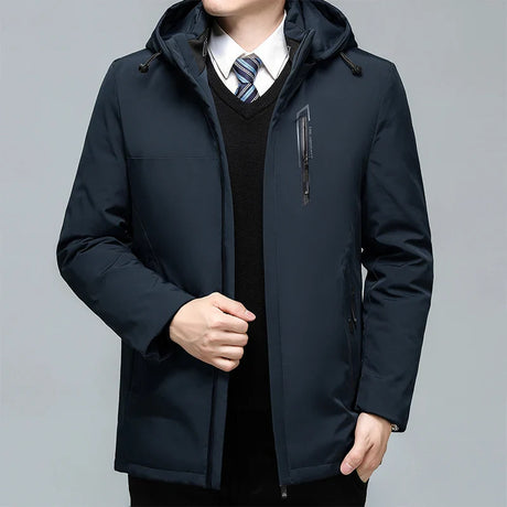 Men's Black Padded Oversized Jacket Oversize Plus Velvet Thick 2024 Casual Down Parkas Coat Brand Keep Warm Winter Parkas