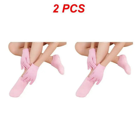 1~4PCS Reusable SPA Gel Socks Moisturizing Whitening Exfoliating Velvet Smooth Beauty Foot Care Silicone Socks Feet Care