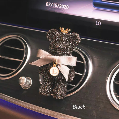 Cartoon Diamond Crystal Bow  Bear Car Pendant Mirror Hanging Ornaments Bling Car Interior Decoration Women Accessories