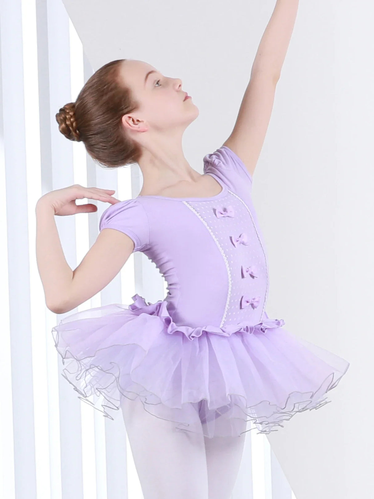 Girl's Elegant Ballet Dress  Short Sleeve Dance Wear Sports Skirt Kids Toddler Gymnastics Practice Dancing  leotardos