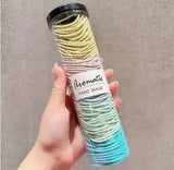 100Pcs Barreled Basic Thread Non slip Headrope High elasticity High Horsetail Hair Ties Girls Daily Hair Accessories