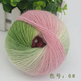 QJH 4Skeins Rainbow Soft Yarn 100% Wool Gradient Multi Color Yarn for Crocheting Knit DIY Hand Knitting Yarn 180m×4(196y×4,50g×4