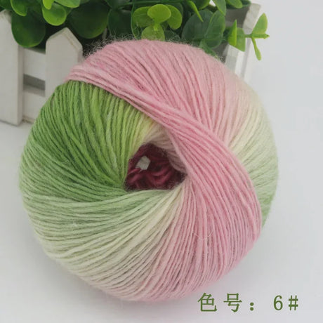 QJH 4Skeins Rainbow Soft Yarn 100% Wool Gradient Multi Color Yarn for Crocheting Knit DIY Hand Knitting Yarn 180m×4(196y×4,50g×4