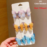 1pc Random Colorful Butterfly Hairpins Girl Hair Clips Barrettes Women Sweet Hair Ornament Rainbow Headwear Fashion Hair Accesso