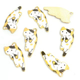 10pcs Kawaii Pet Kitten Enamel Charms for DIY Ornaments Accessories Necklace Earrings Keychain Cute Lazy Cat Alloy Pendants