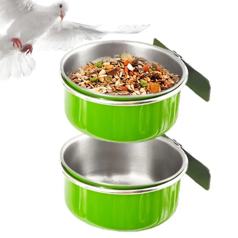 Bird Cage Feeder 2PCS Parrot Food Water Bowls Bird Feeding Dish Cups Birds Food Dish Water Cage Bowls Bird Cage Accessories