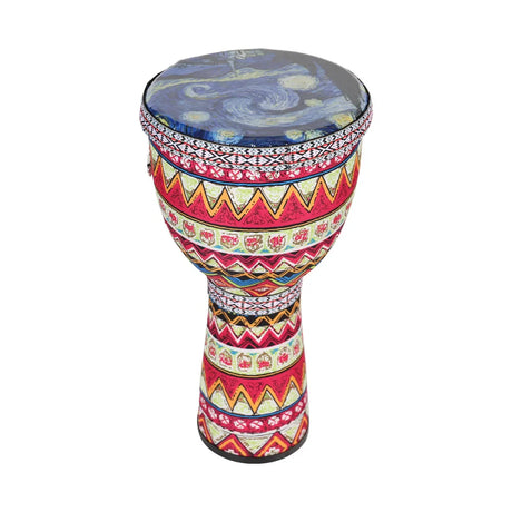 African Hand Drum  8 Inch Portable Djembe Drum Percussion Instrument Tambourine Gift Colorful Art Patterns