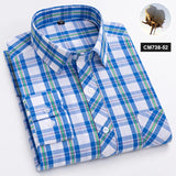 New in shirt 100%cotton long-sleeve shirts for men thin slim fit formal plain shirt plaid designer tops office elegants clothes