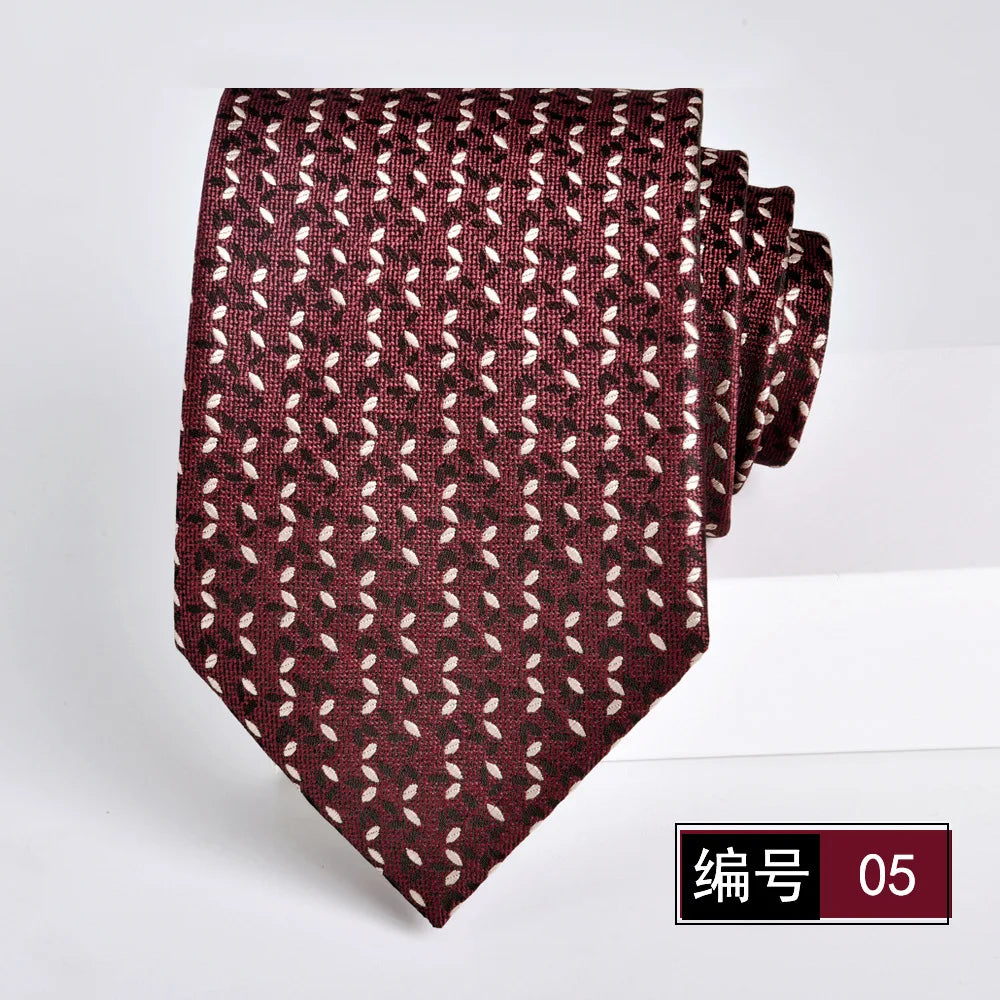 ties for men 2024 Luxury Wine Red Groom Wedding Accessories Dot Stripe gravata 8cm Necktie Kravaty Corbatas De Hombres