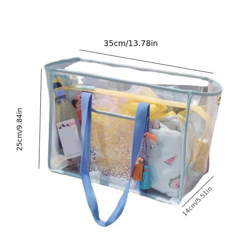 Swimming Bag Beach Bag Transparent Waterproof Bag Travel Large Capacity Mommy Bag Shopping Portable Storage Bag Diaper Bags