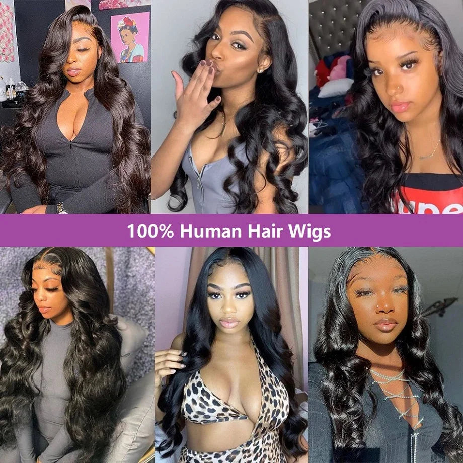 Glueless Wigs Human Hair Lace Frontal Wig Brazilian Body Wave Human Hair Wig 13X4HD Lace Front Wig 4X4 Closure Wig Ready To Wear