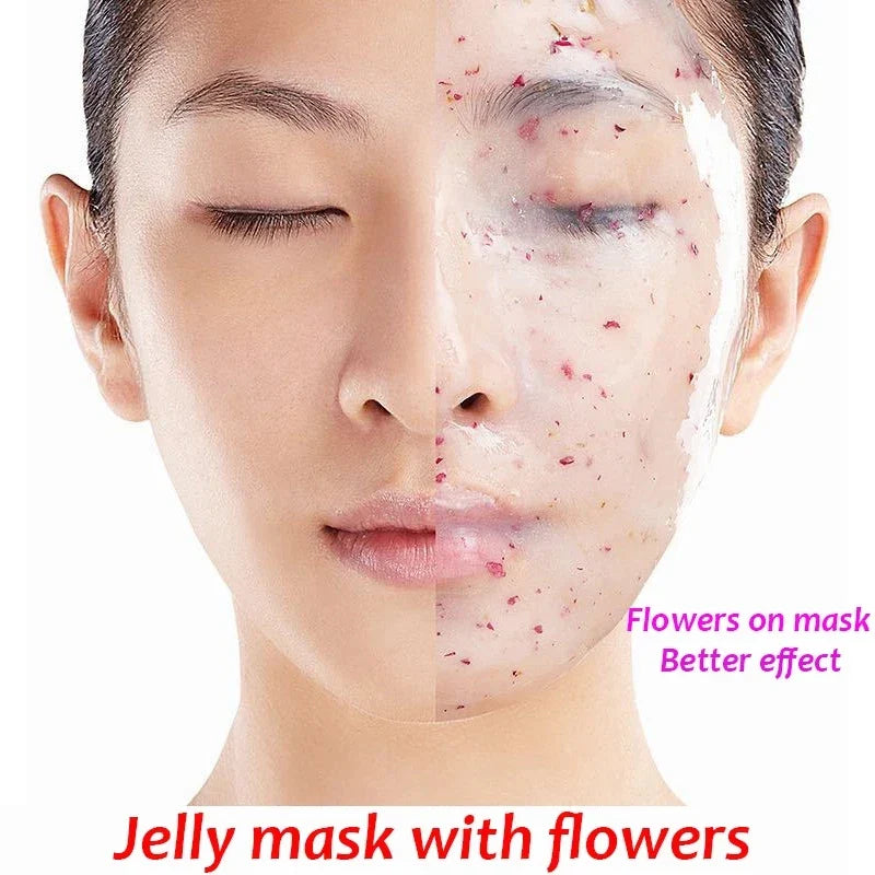 650g Arbutin Rose Jelly Mask Powder DIY Hydrojelly Masks Peel Off Vitamin C Hyaluronic Acid Facial Skin Care 24K Gold Mud Mask