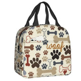 Cute Animal Pet Dog Paw Pattern Lunch Bag Thermal Cooler Insulated Lunch Box for Student School Work Picnic Food Tote Bags