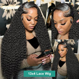 Melodie Curly 250% 40 HD 13x6 Lace Front Human Hair Wigs 5x5 Glueless Ready To Wear Deep Wave Transparent 13x4 Lace Frontal Wig