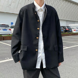 Japanese College Uniform Jacket Stand-up Collar Suit Jacket Top Men's Spring Summer College Wind Trend Men Coat School Uniform