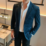 High Quality Fashion All Fashion Casual Solid Color Handsome Smart Casual  Four Seasons  Blazers  Polyester  Single Breasted