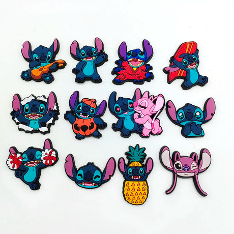 Aoger Disney Stitch collection Shoe Charms for Clogs Sandals Decoration Shoe Accessories Charms for Friends Gifts