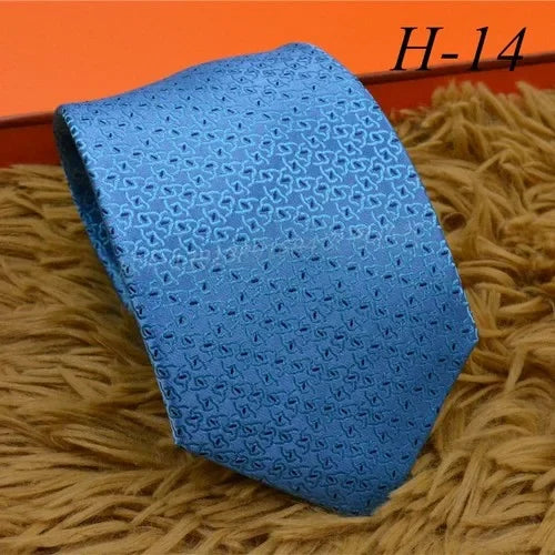 2024 new H Family 100% Silk Tie Creative Stripe Gift for Work Wedding 8cm Suit Accessories necktie  bowties  collared shirt