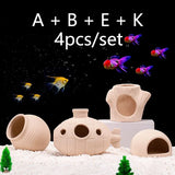 Clay Aquarium Decoration Ceramics Fish Tank Landscaping Shrimp Shelter Spawning Tank Breeding House Cave Pottery Pot Ornaments