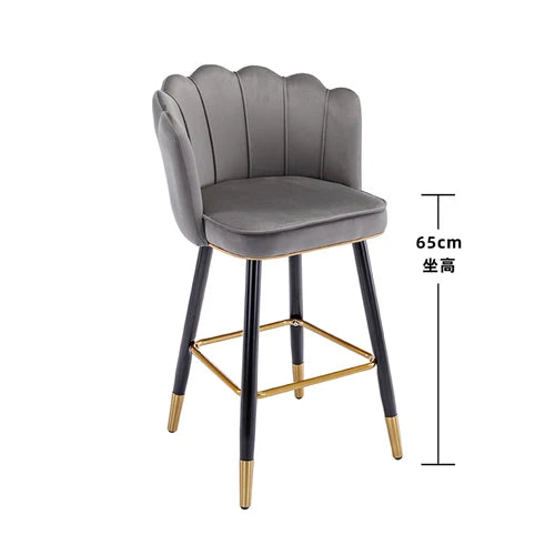 Leather High Bar Chair Modern Nordic Luxury Blue Minimalist Dining Chairs Metal Design Banqueta Giratria Furniture Bar Chair