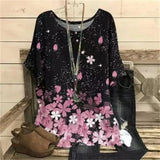 New Fashion Women T-Shirt O-Neck Casual Short Sleeve Flowers Print Tshirt Plus Size Female Summer Harajuku Loose Ladies Pu-shirt