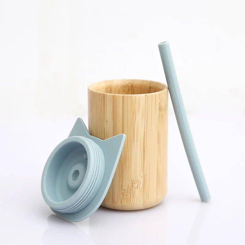 150ML Baby Wooden Feeding Cups Portable Drinkware Babies Sippy Cup Food Grade BPA FREE Baby Anti-hot Learning Feeding Bottles