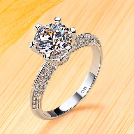 Luxury White Gold Color Tibetan Silver Rings Set For Women Vintage Round Cubic Zirconia Finger Rings Female Trendy Jewelry Gift