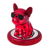 Car Ornament Metal Shake Head French Bulldog Diamond Fragrance Purified The Car Inside Air Condition Accessories Interior Woman