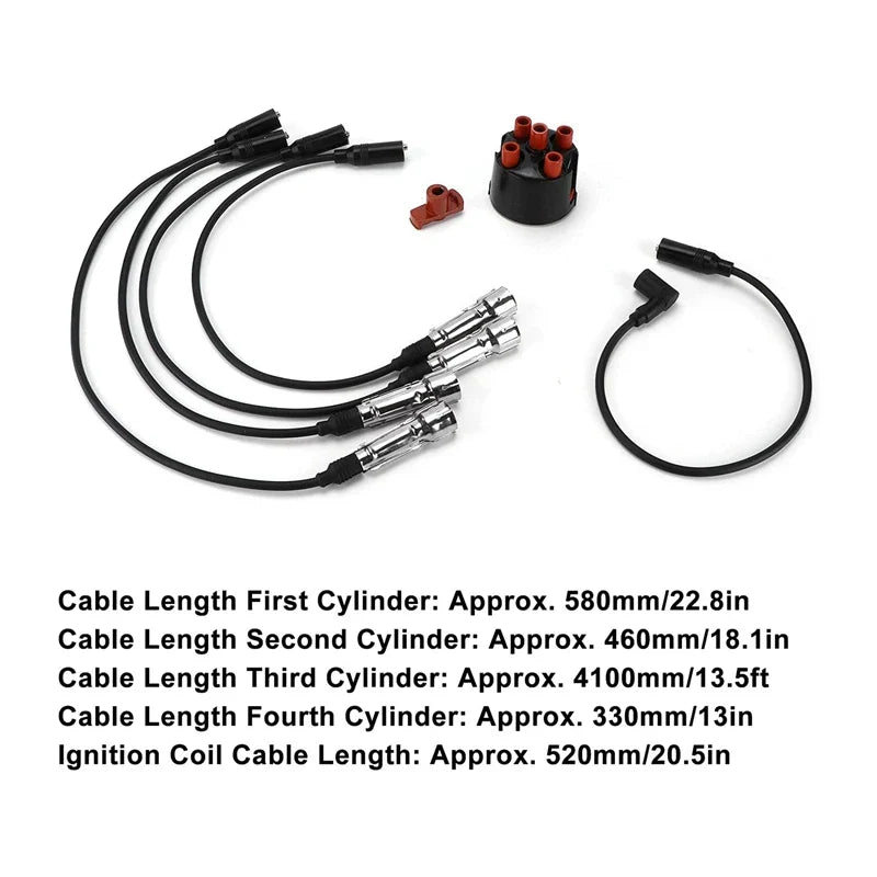 Car Ignition System Kit Distribution Cap With Rotor Ignition Wires For Golf 3 Passat 35I Vento 1H0998031 Car Accessories