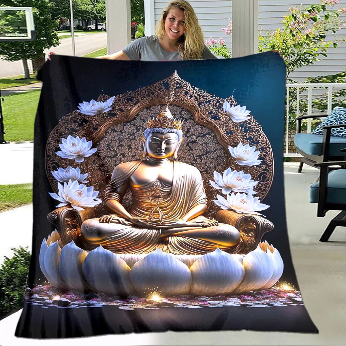 Buddha Sakyamuni Buddhism Faith Religion Soft Plush Blanket,Flannel Blanket Throw Blanket for Living Room Bedroom Bed Sofa Pray