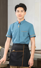 Milk Tea Shop Work Clothes Summer Catering Restaurant Waiter Uniform Woman Baker Waiter Shirt Hotel Food Serice Waitress Uniform