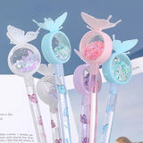 10/20/50/100pcs/set Kawaii Sequin Gel Pen Cute Butterfly Bunny Fawn Daisy Signature Pen 0.5mm Black Ink Office School Gifts 2023