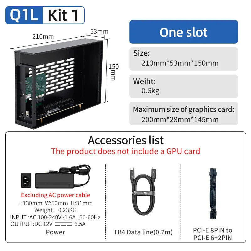 thunderbolt 3 to PCIE 3.0 x 16 PCI-E Expansion box Mini graphics dock stand by Audio card Video card Networking card