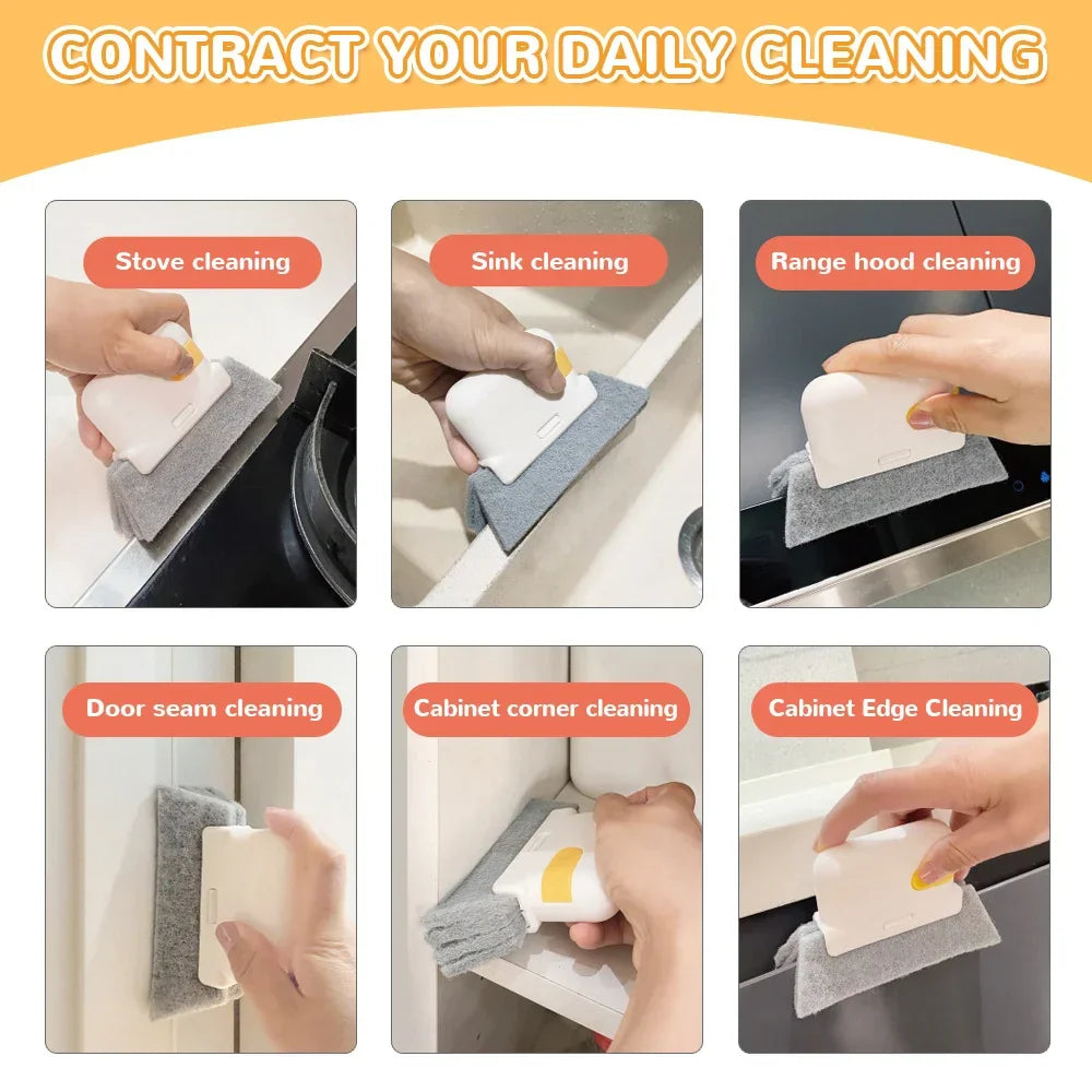 2 in 1 Groove Cleaning Tool Window Frame Door Groove Cleaning Brush Sliding Door Track Cleaning Tools Hand-held Crevice Cleaner