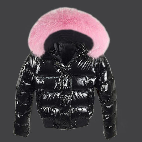 Fake Fur Parkas Waterproof Women Down Jacket 2023 Winter Jacket Women Coat Black Lady Clothing Warm Female Jacket Short Parka