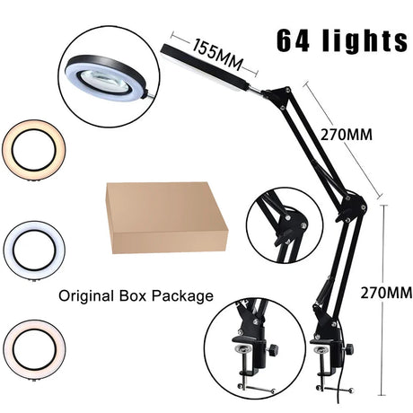 2021 NEW 200MM Diam 120 LED 8X Magnifying Glass for Reading Soldering station phone with LED light stand Illuminated magnifier