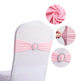 20 Pieces Polyester Spandex Chair Sashes Bands Stretch Chair Ties Bows with Buckle Slider for Wedding Banquet Party Decoration