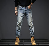 12.8oz 77% Cotton Red Selvedge Stretch Denim Men Jeans Distressed Heavy Brushed Washed Straight Pants Y2k Fashion Male Trousers